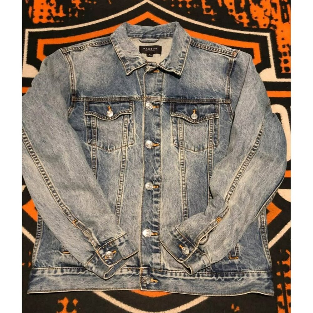 PACSUN Classic Fit Denim Dark Wash Jacket Medium Men